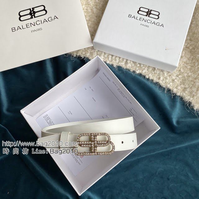 Balenciaga女士皮帶 巴黎世家BB經典logo扣腰帶 巴黎世家小牛皮皮帶  jjp1133